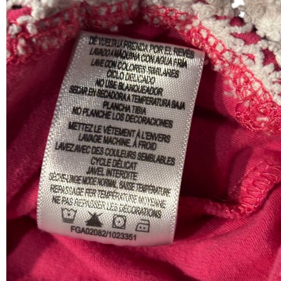 Flapdoodles girl's pink flower and crochet shirt with rhinestones sz 4 - Picture 6 of 8